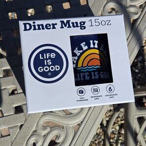 Life is Good Take it Easy Mug Diner Coffee Tea NWT Unsealed In Box